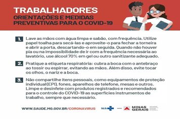 Foto - MATERIAL INFORMATIVO SOBRE CORONAVÍRUS - MINISTÉRIO DA SAÚDE